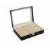 FixtureDisplays® Leather Box Eyeglasses Eyewear Organizer Display Storage Case 8-Compartment Glasses Box 16935
